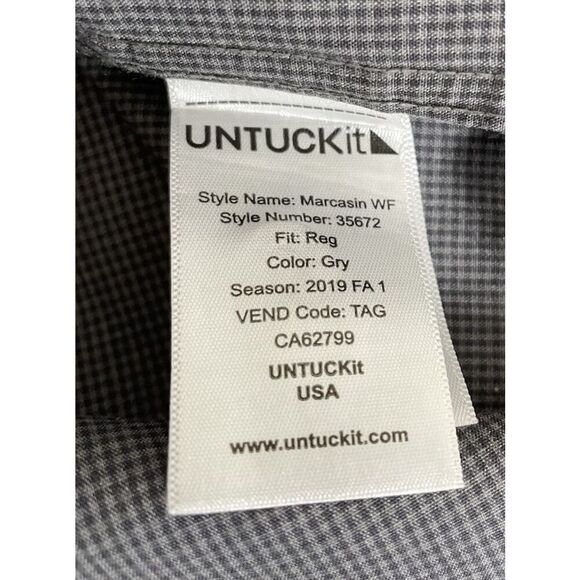 Untuckit Mens 2XL Wrinkle Free Long Sleeve Button Up Shirt Check XXL - Picture 6 of 15